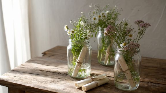 Astuce déco : transformer des bocaux en vase à messages personnalisés