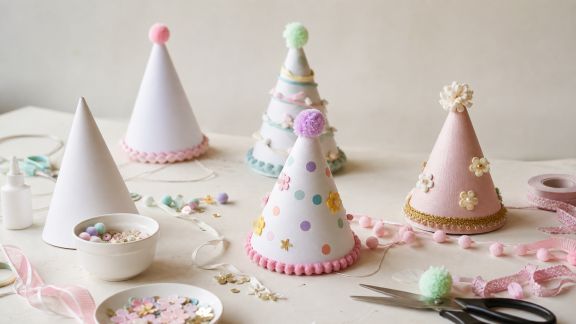 Idées pour décorer des chapeaux de fête façon atelier créatif